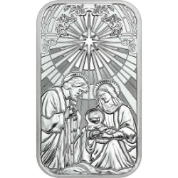 2026 The Nativity Silver 1&nbsp;oz Bar 2026, 2026 Christmas Silver, nativity, baby jesus, mary, joseph, silver rounds, silver bars, bar, 999, silver coins, 1 oz silver, 999 silver, christmas silver, fine silver coins